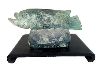 A Fossil Style Fish Sculpture