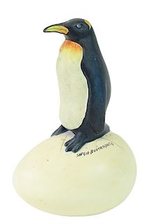 Sergio Bustamante Penguin On Egg