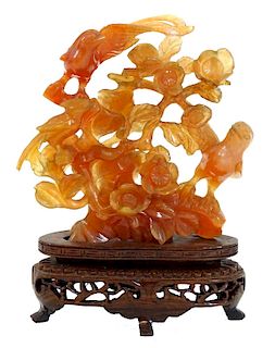 A chinese Hardstone Tree Sculpture