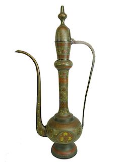 Large Middle Eastern Brass Ewer