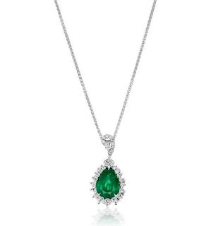 18K Gold 3.82ct Emerald and Diamond Pendant