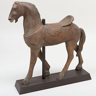 American Stained Wood Carousel Horse
