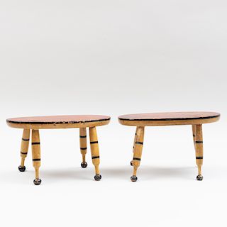 Pair of Provincial Painted Footstools