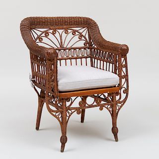 Victorian Wicker Armchair, Heywood Bros. & Co.