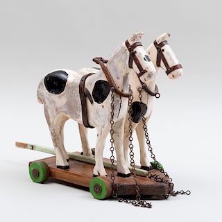 Painted Wood Horse Pull Toy