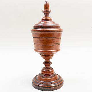 Tall Turned Wood Covered Goblet