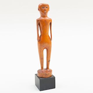 Small Primitive Carved Wood Model of a Standing Male Figure