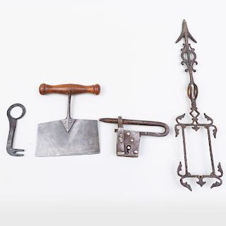 Group of Four Metal Work Objects