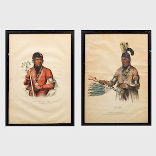 McKenney and Hall, Publisher: Tshi-Zun-Hau-Kau; and Naw-Kaw, from History of the Indian Tribes of North America
