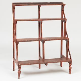 American Naively Red Grained Plant Stand