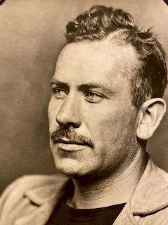 Photo of John Steinbeck 1936 & Signature Card