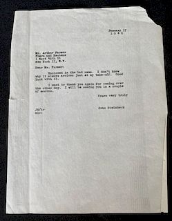 Letter Steinbeck sent to his Lawyer about Bad News