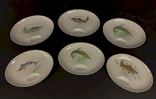French Porcelain Fish Plates