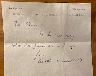 Love letter handwritten John Steinbeck to Elaine