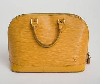 LOUIS VUITTON YELLOW LEATHER BAG WITH HANDLES AND DUST BAG