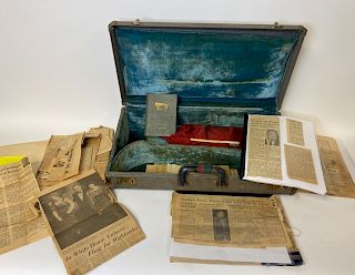Steinbeck Trumpet Case with News Clippings