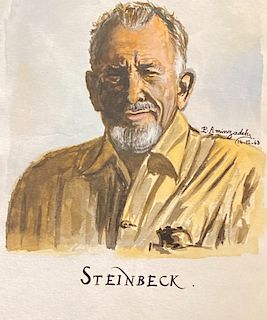 Watercolor given to Steinbeck in Israel 1963