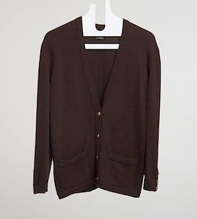 CHANEL BROWN CASHMERE CARDIGAN