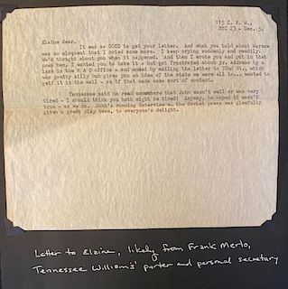Letter to Elaine Attributed to Frank Merlo