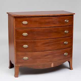 Federal Stained Cherry Bow Front Chest of Drawers