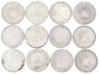 Un Peso, "Resplandor". México, 1898 - 1904 y 1908. Plata ley 902.7, 39 mm. Piezas: 12.