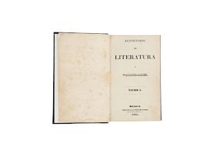 Autores Varios.  Repertorio de Literatura y Variedades. México: Imprenta del Repertorio, 1841. Tomo I. Ilustrado con 39 litografías.