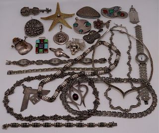 JEWELRY. Assorted Sterling Jewelry Grouping.