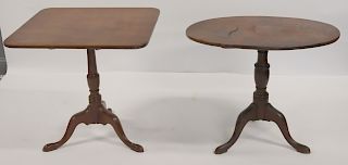 2 Antique Q.A. Tilt Top Tables