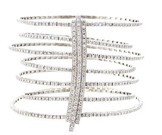 Women's 8.00ct Diamond 18K Bangle Bracelet