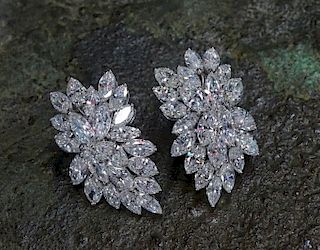 VCA Style 5.95ct Diamond Earrings