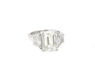GIA certified 5.01ct Emerald Cut Diamond SI1/J