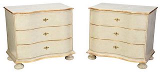 Pair Amy Howard Serpentine Front Chests