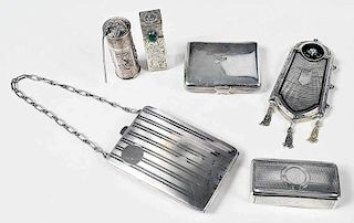 Five Silver Cases and Purses