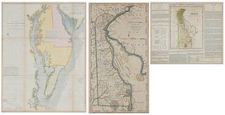 Three Framed Maps of Delaware/Chesapeake Bays