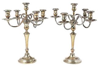 Pair of Weighted Sterling Candelabra