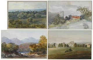 Four British/Scottish Watercolors with Castles