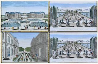 Four 18th Century Style Prints of Gardens
