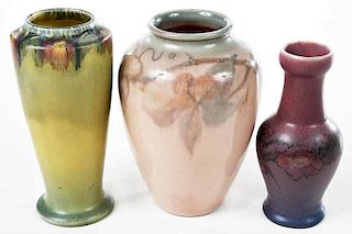 Three Decorated Rookwood Art Pottery Vases