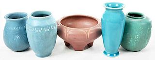Five Rookwood Art Pottery Vases