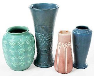 Four Rookwood Art Pottery Vases