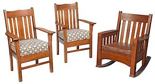 Three Harden Arts And Crafts Chairs