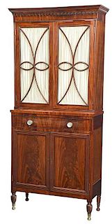 Regency Style Mahogany Bookcase Cabinet