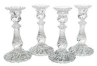 Four Baccarat Crystal Candlesticks