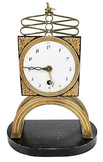 Gilt Brass Skeleton Clock