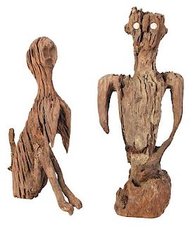 Dayak Tribe Wooden Guardian Figures