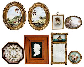 Assorted Group of Eight Small Framed Items