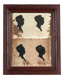 Folk Art Reverse Glass Painting, Silhouette, and Lithograph 
