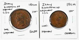 Pair of Napoleonic Italian Coins