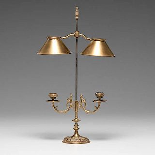 Early Brass Candle Lamp 