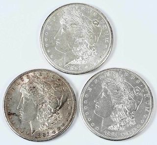 Three High Grade 1881-S Morgan Dollars